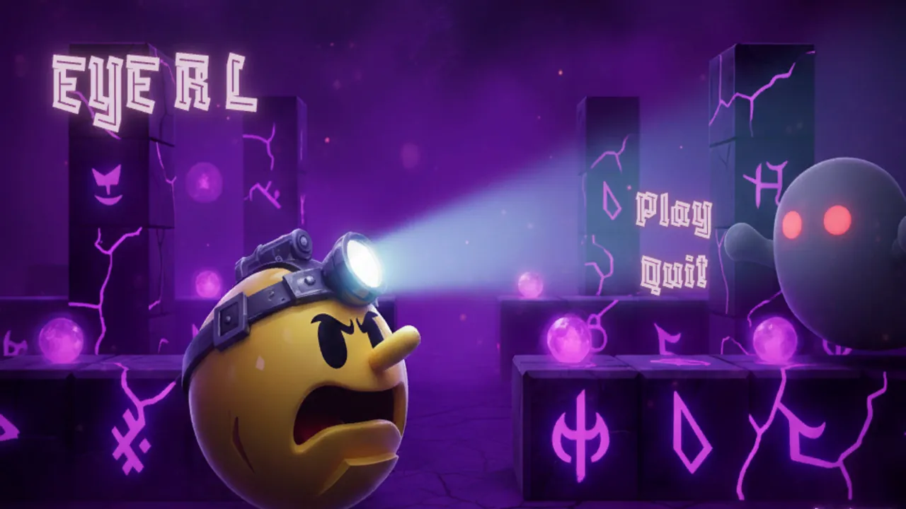 Screenshot of EyeRL, a 3D horror game using OpenCV eye tracking in Unity